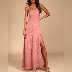 Lulu's Garden of Romance Rusty Rose Burnout Maxi Dress